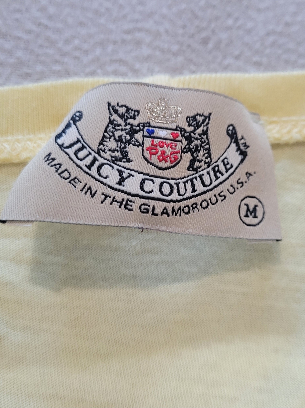 Vintage Juicy Couture Light Yellow Women’s Scoop Neck Long Sleeve Top - Picture 2 of 6